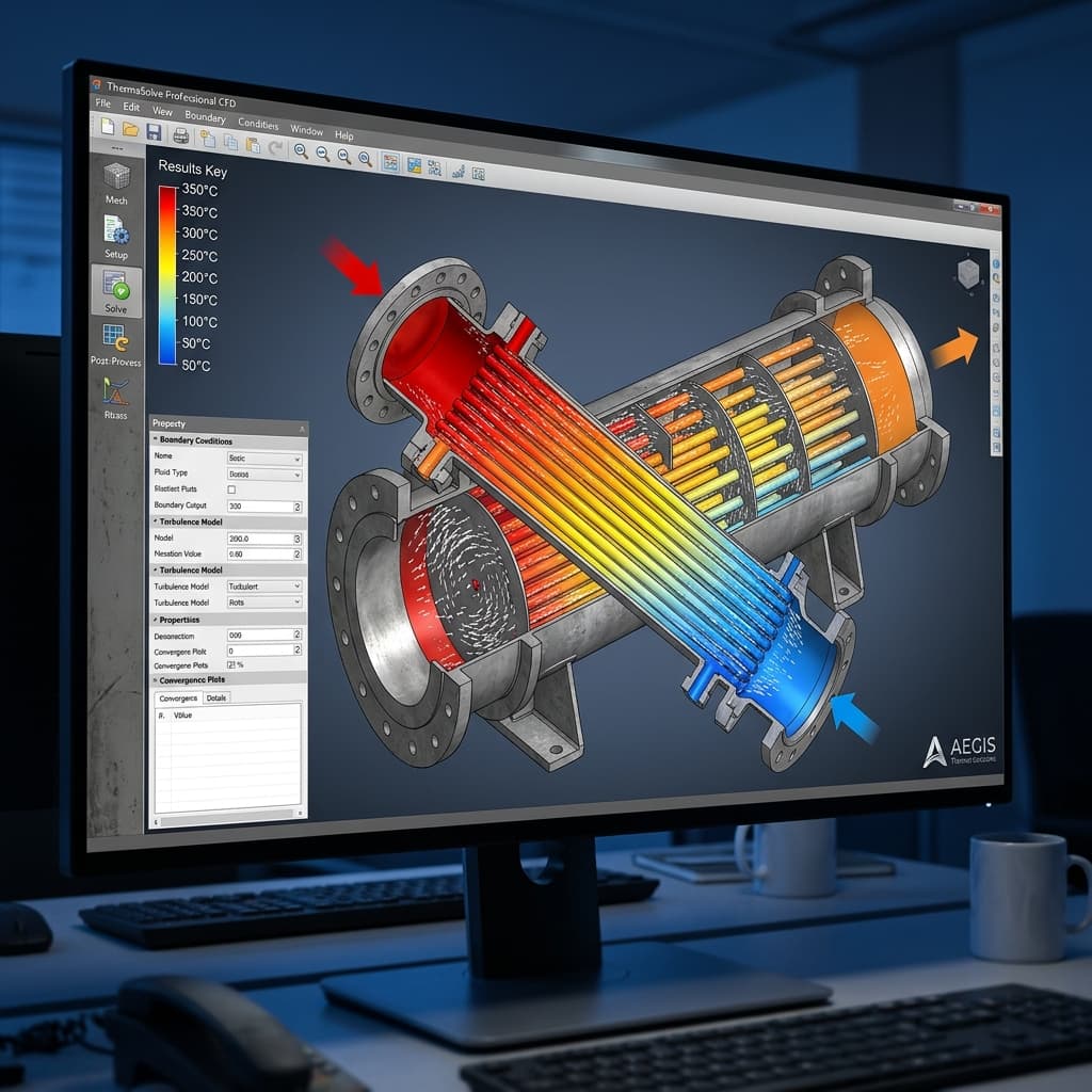CFD ısıl gradient — thermal analysis haritası